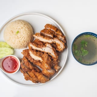 Crispy Chicken with Ginger Rice