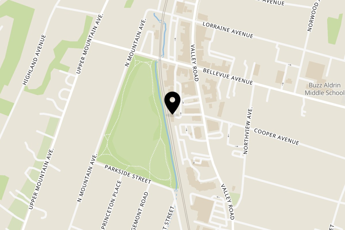 Map showing the location of KorKai Thai Restaurant on 38 Upper Montclair Plaza in Montclair